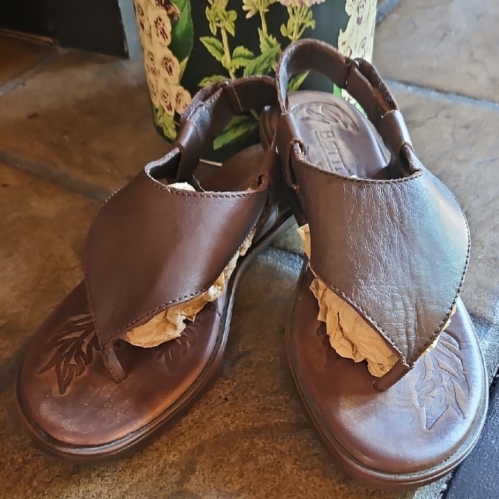 Born Dark Brown Leather Sandals
